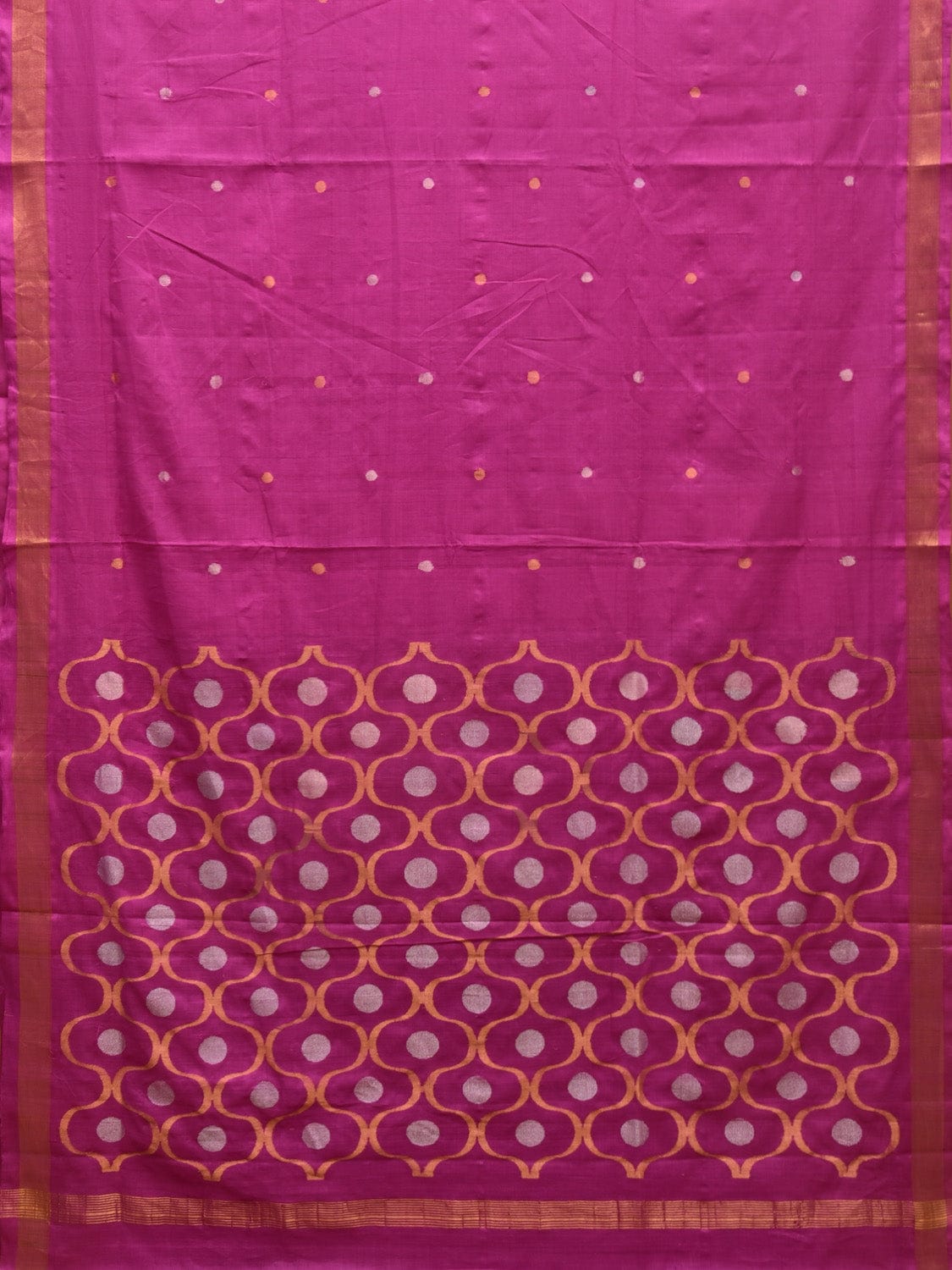 Pink Uppada Cotton Handloom Saree with Grill Pallu Design u2229