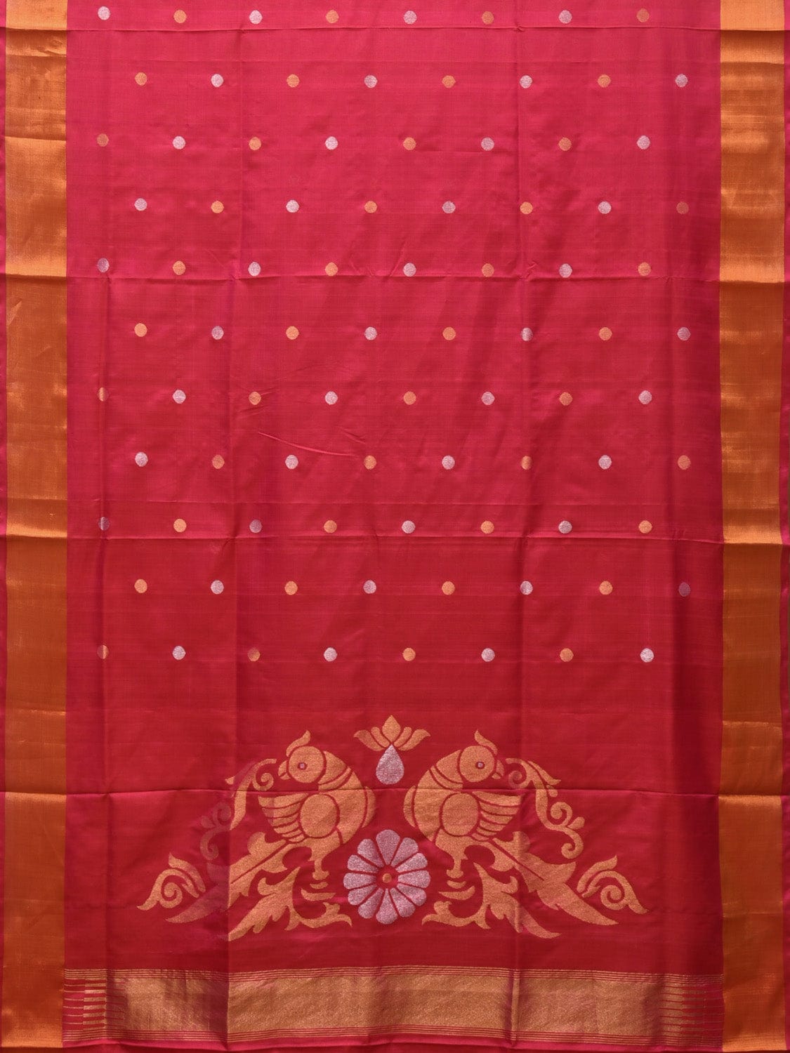 Pink Uppada Silk Handloom Saree with Birds Pallu Design u2188