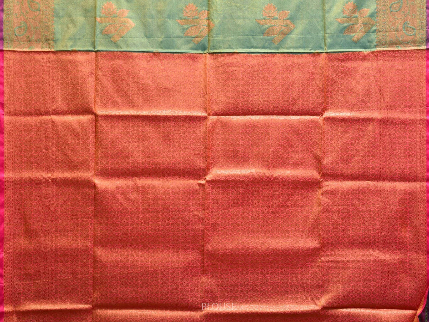 Pista and Magenta Katan Silk Saree with Border and Body Butta Design b0066ds