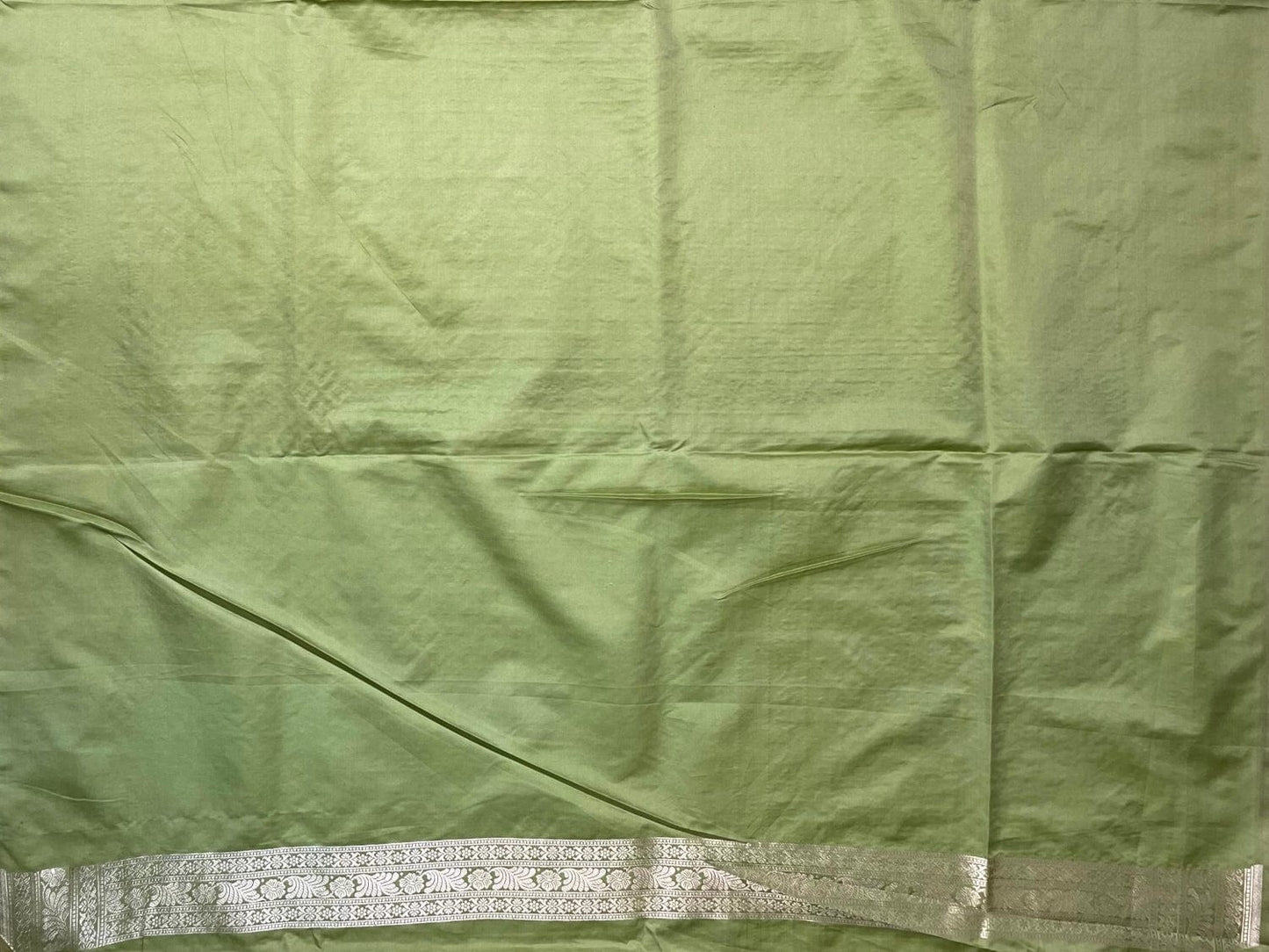 Pista Banaras Katan Silk Saree with Allover Body Butti and Stone Work Design b0392ds