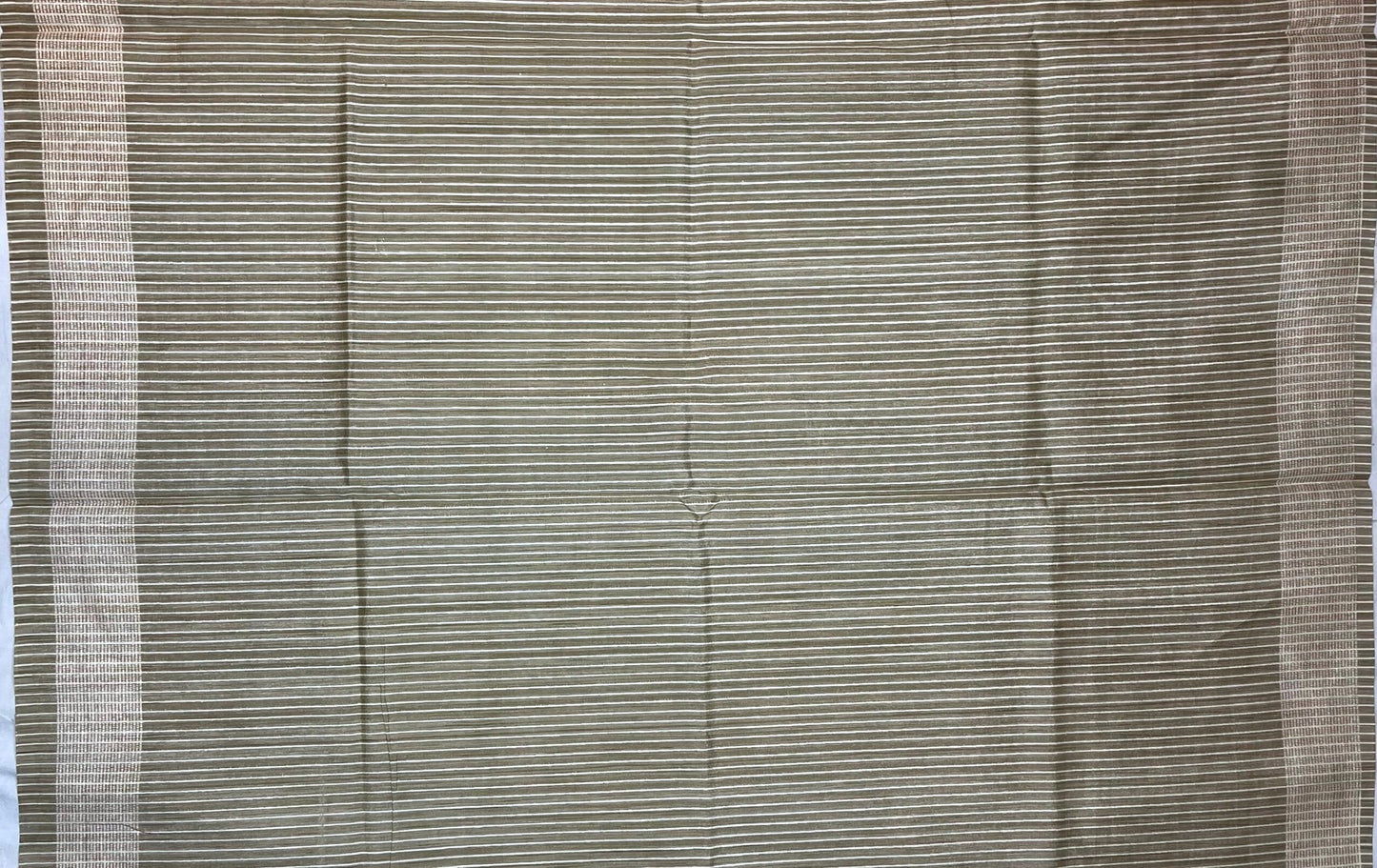 Light Olive Khadi Print with Zari Border Saree Design pr0029ai