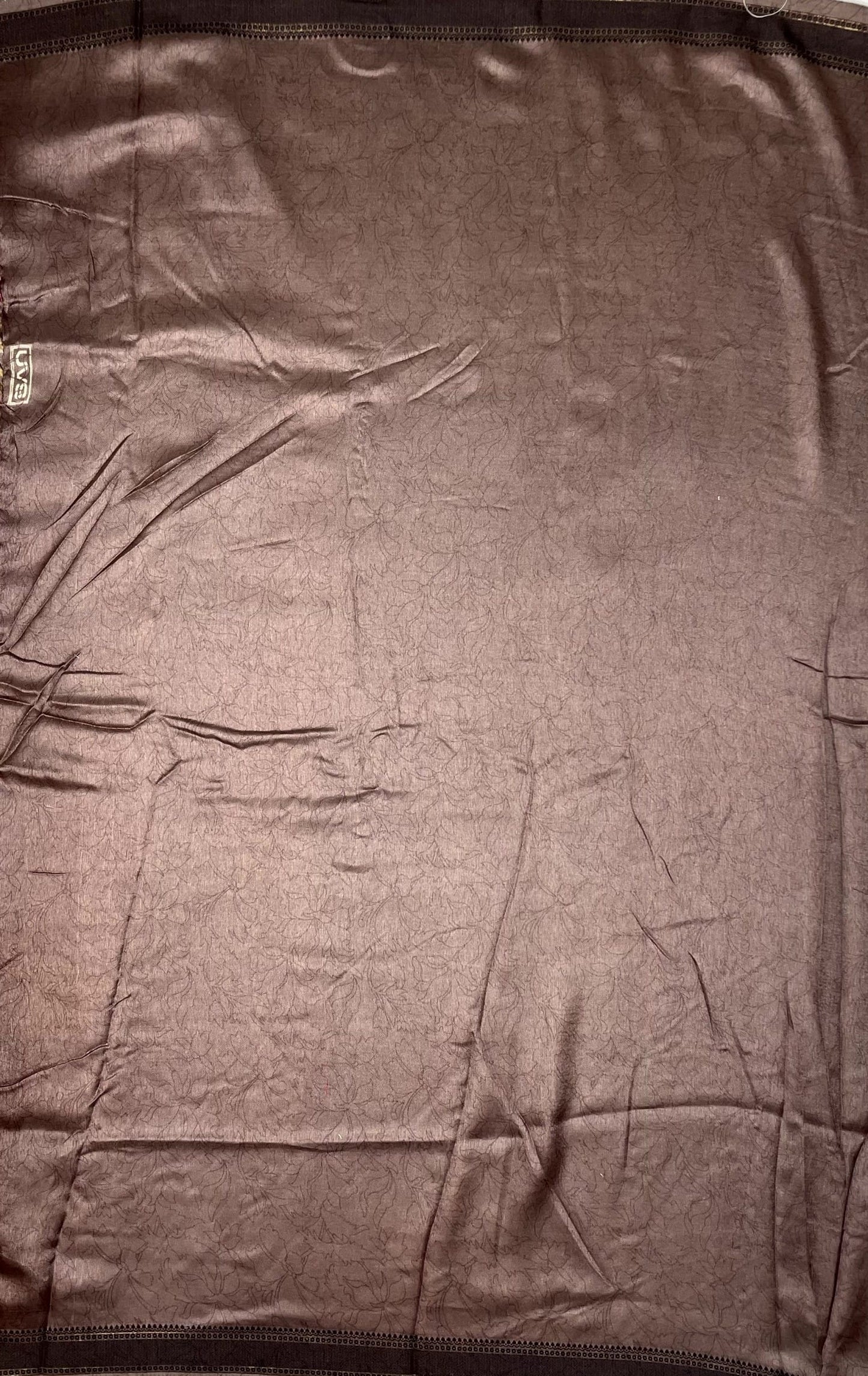 Brown Viscose Silk Saree with Border and Floral Digital Print Design pr0082us