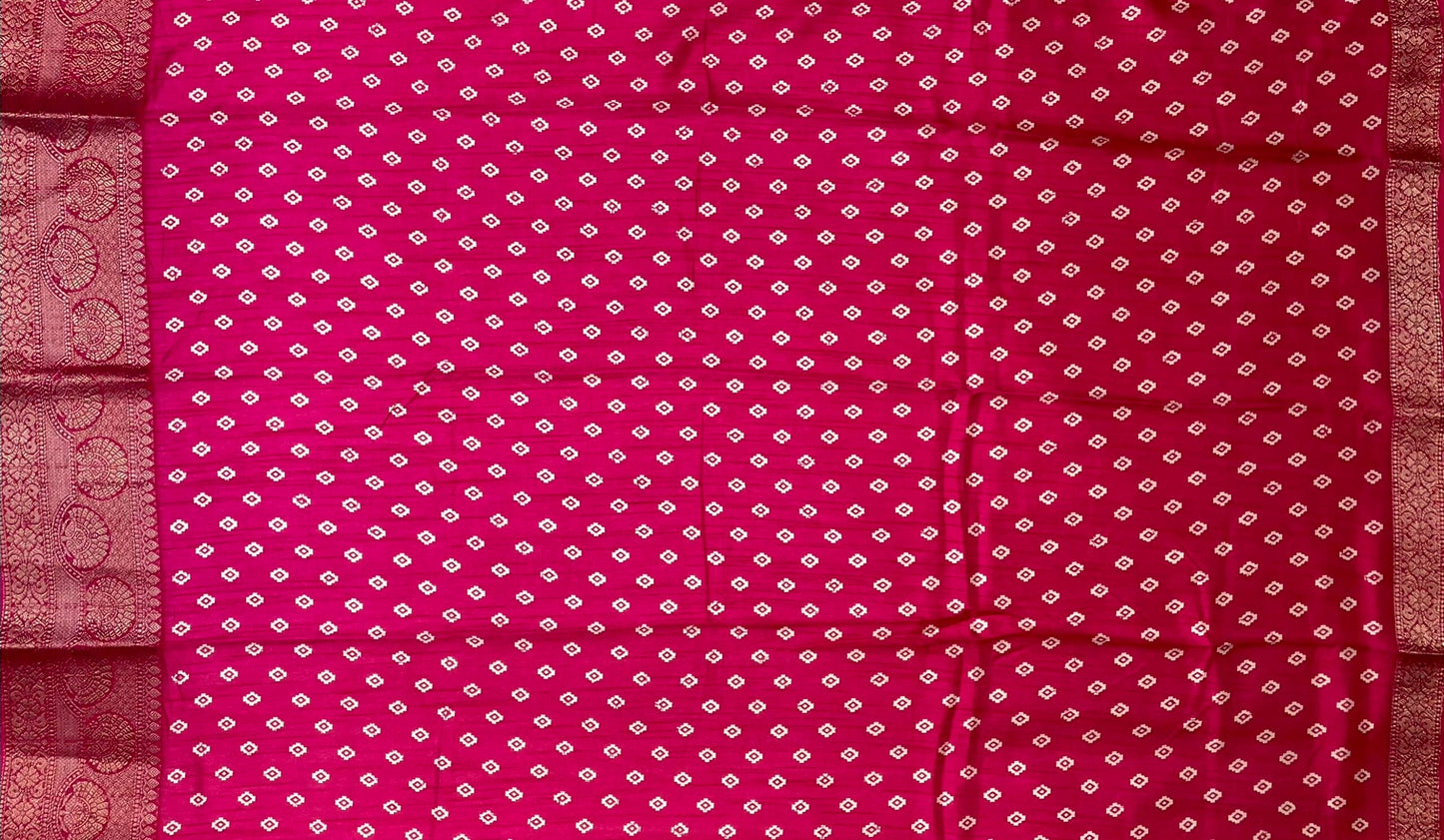 Pink Viscose Silk Khadi Print Zari Border with Body and Pallow Design pr0094ds