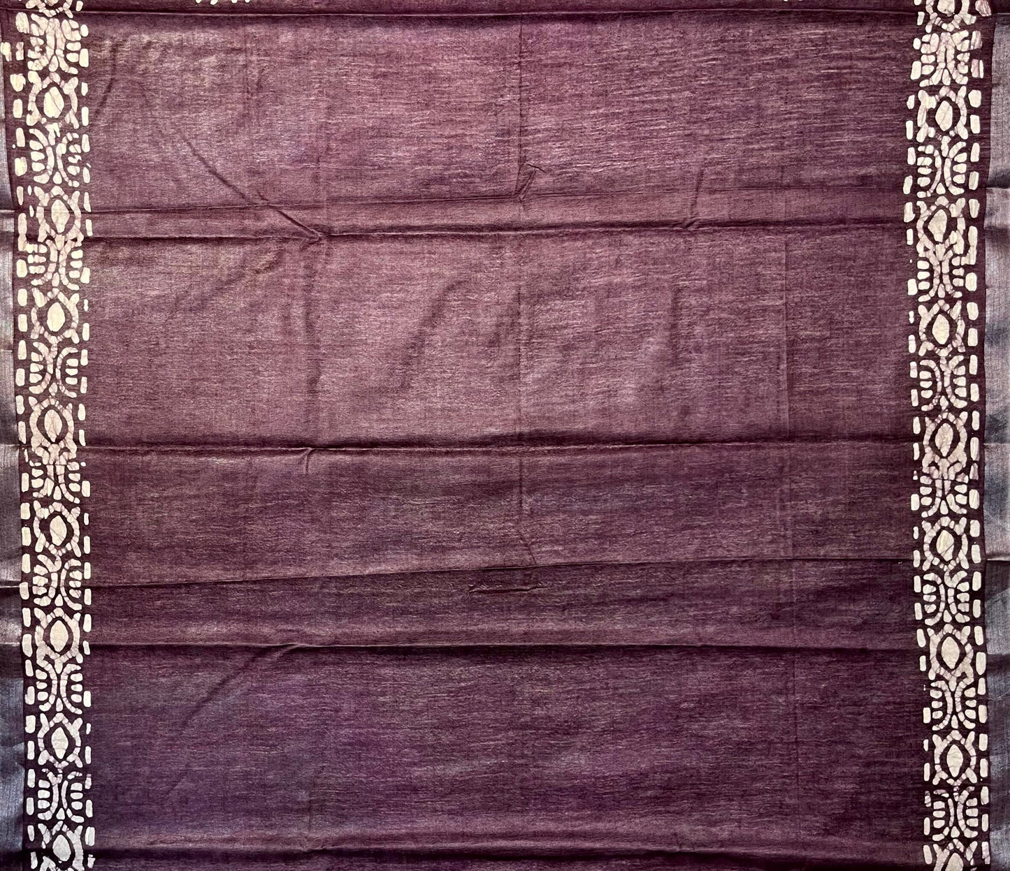 Wine Batik Printed Zari Border with Body and Pallu Design pr0125ds