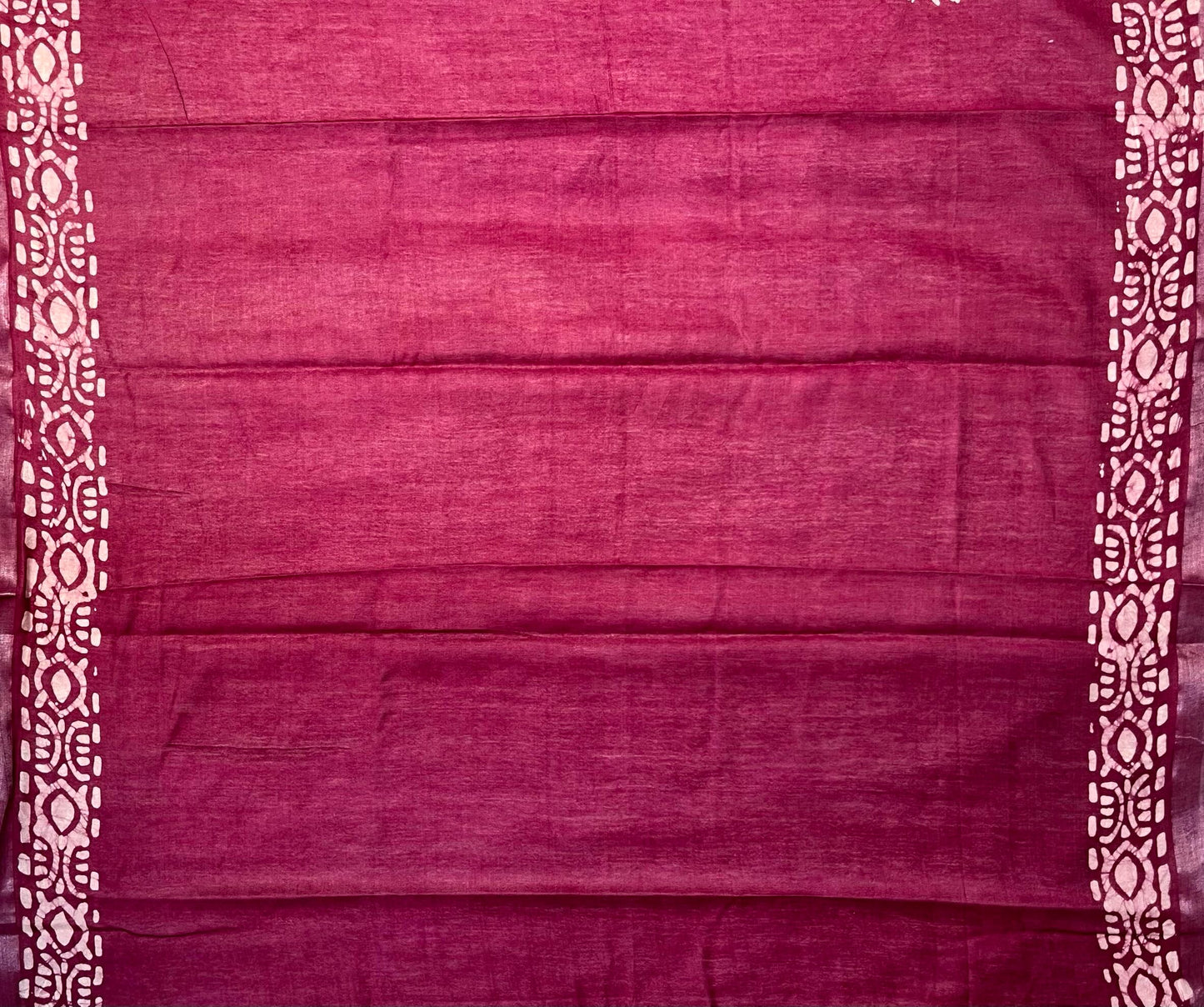 Rani pink Batik Printed Zari Border with Body and Pallu Design pr0127ds