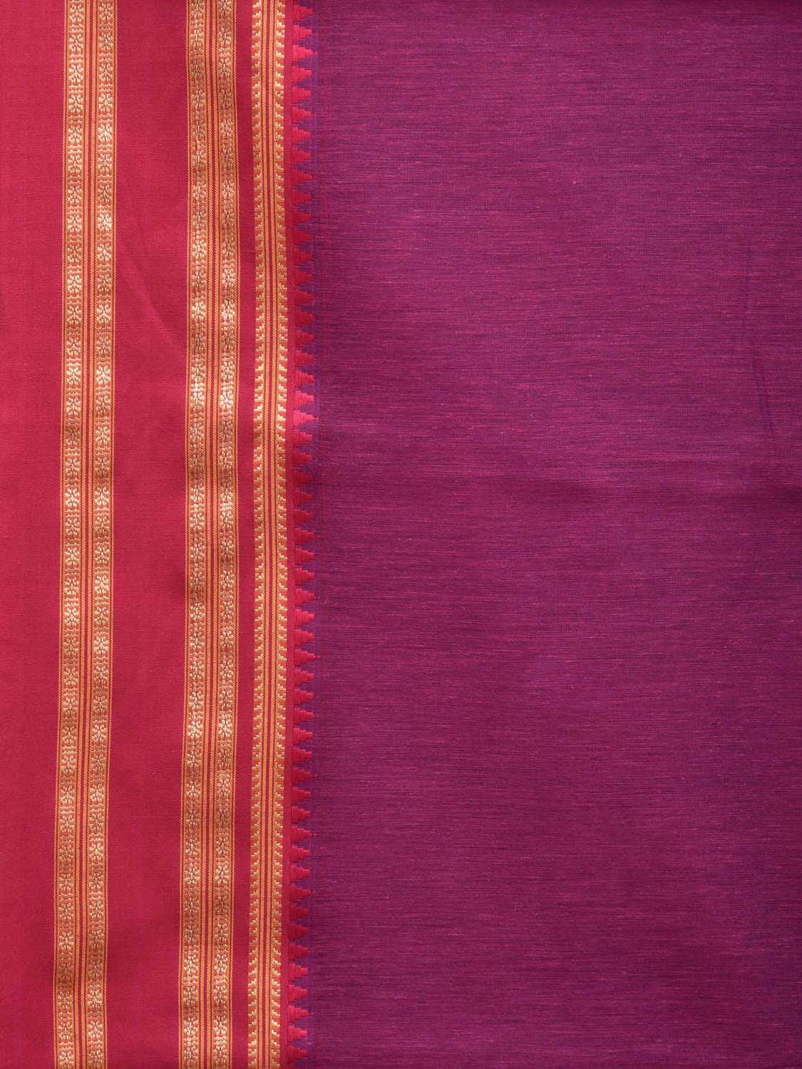 Purple and Pink Bamboo Cotton Plain Saree with Border Design bc0061