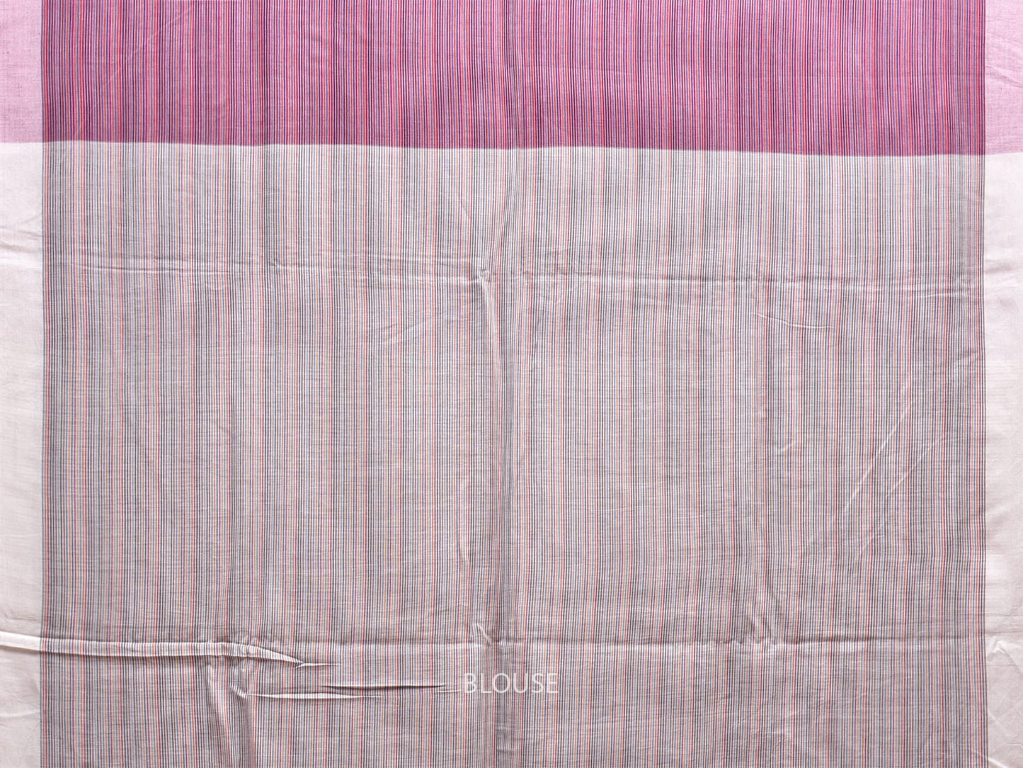 Purple and White Organic Cotton Saree with Strips Design o0572