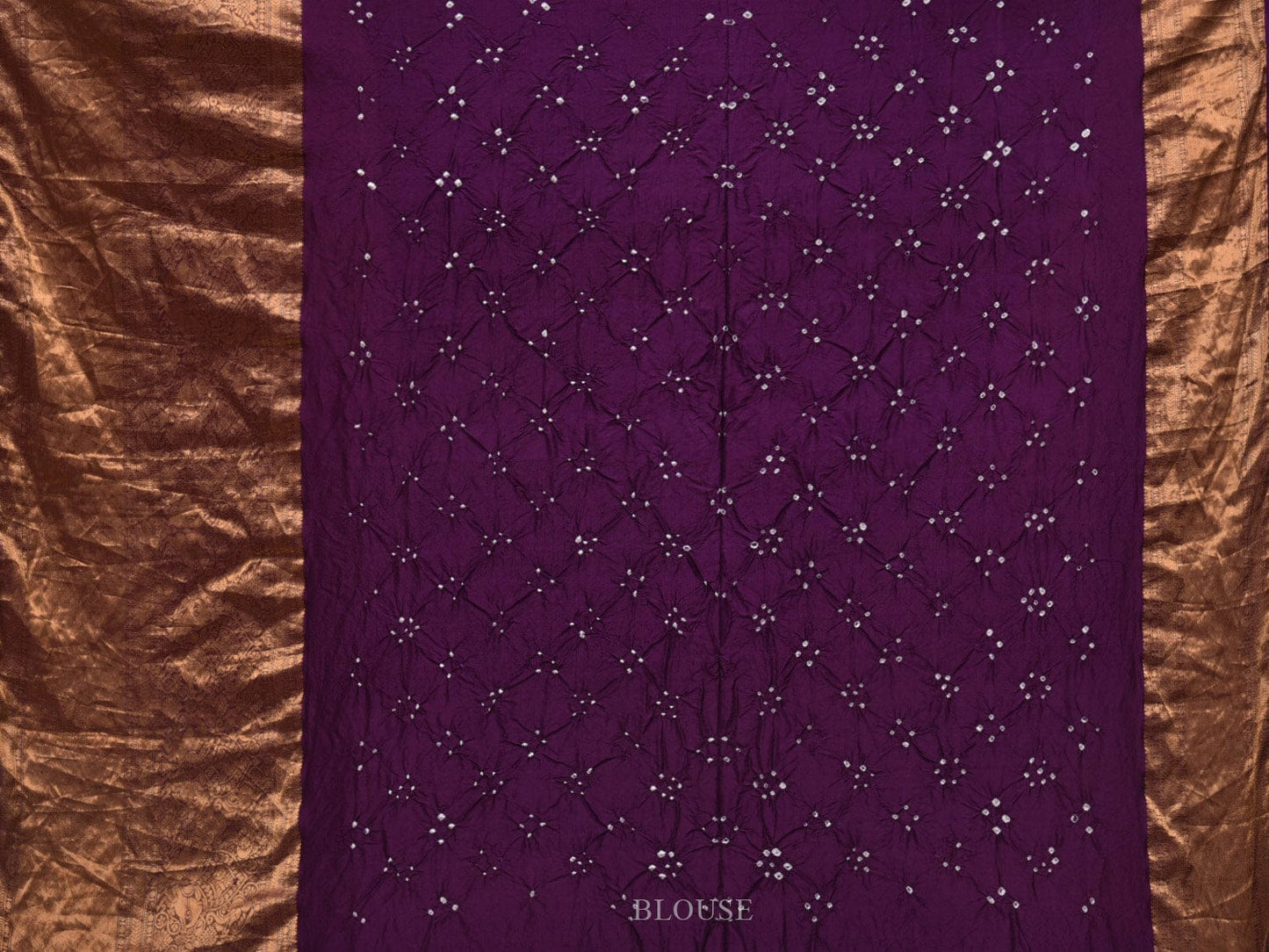 Purple Bandhani Kanchipuram Silk Handloom Saree with Border Design bn0384