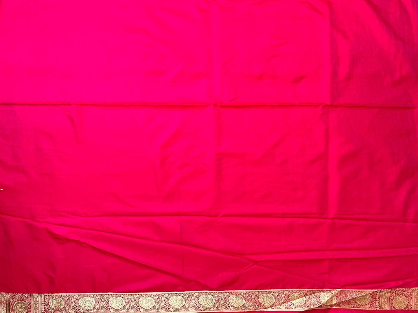 Rani Pink Banaras Katan Silk Saree with Body Butti and Work Design b0386ds