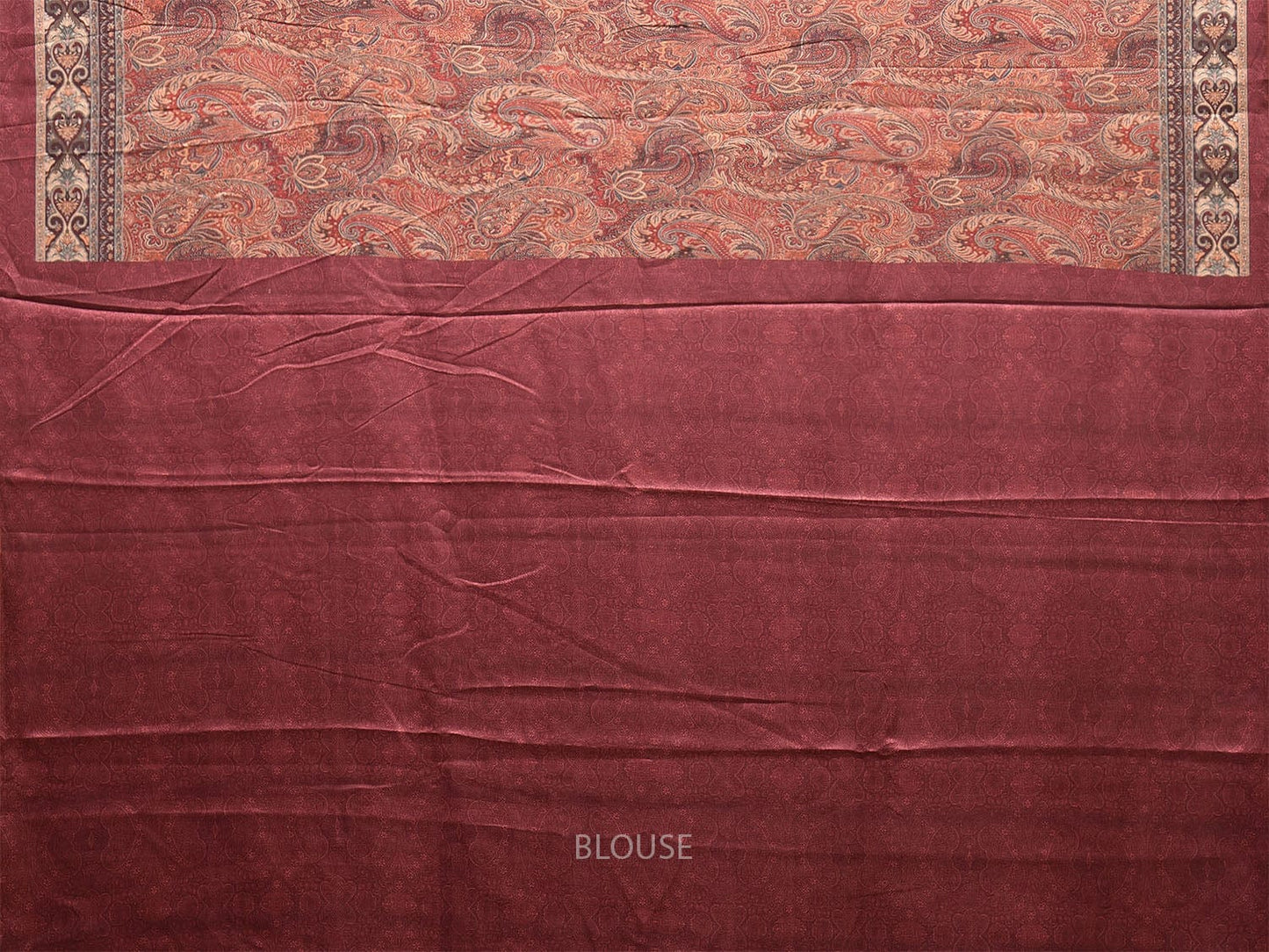 Red and Black Pashmina Print Viscose Twill Saree with Pasley Body and Pallu Design o0561