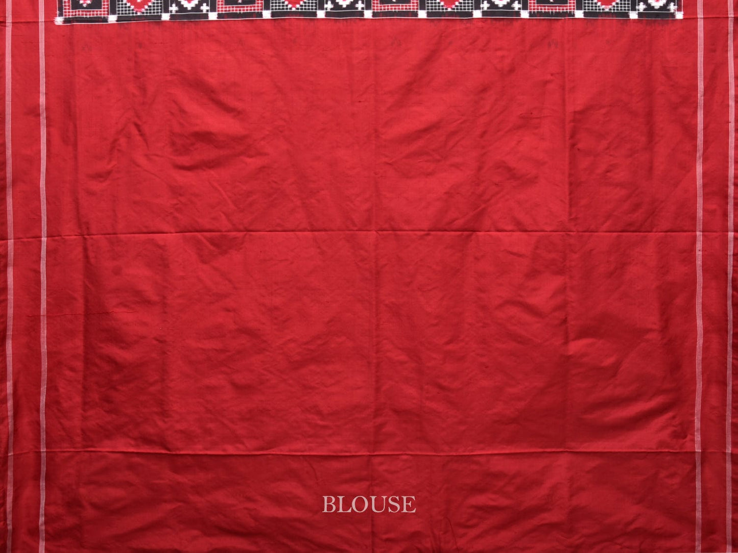 Red and Black Pochampally Double Ikat Silk Handloom Saree with Telia Design i0752