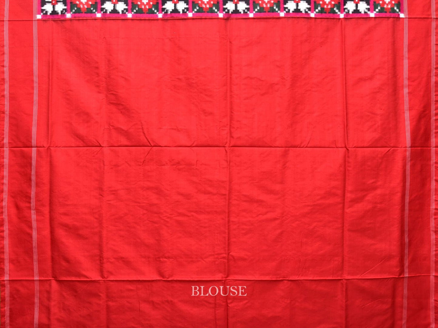 Red and Black Pochampally Double Ikat Silk Handloom Saree with Telia Design i0753