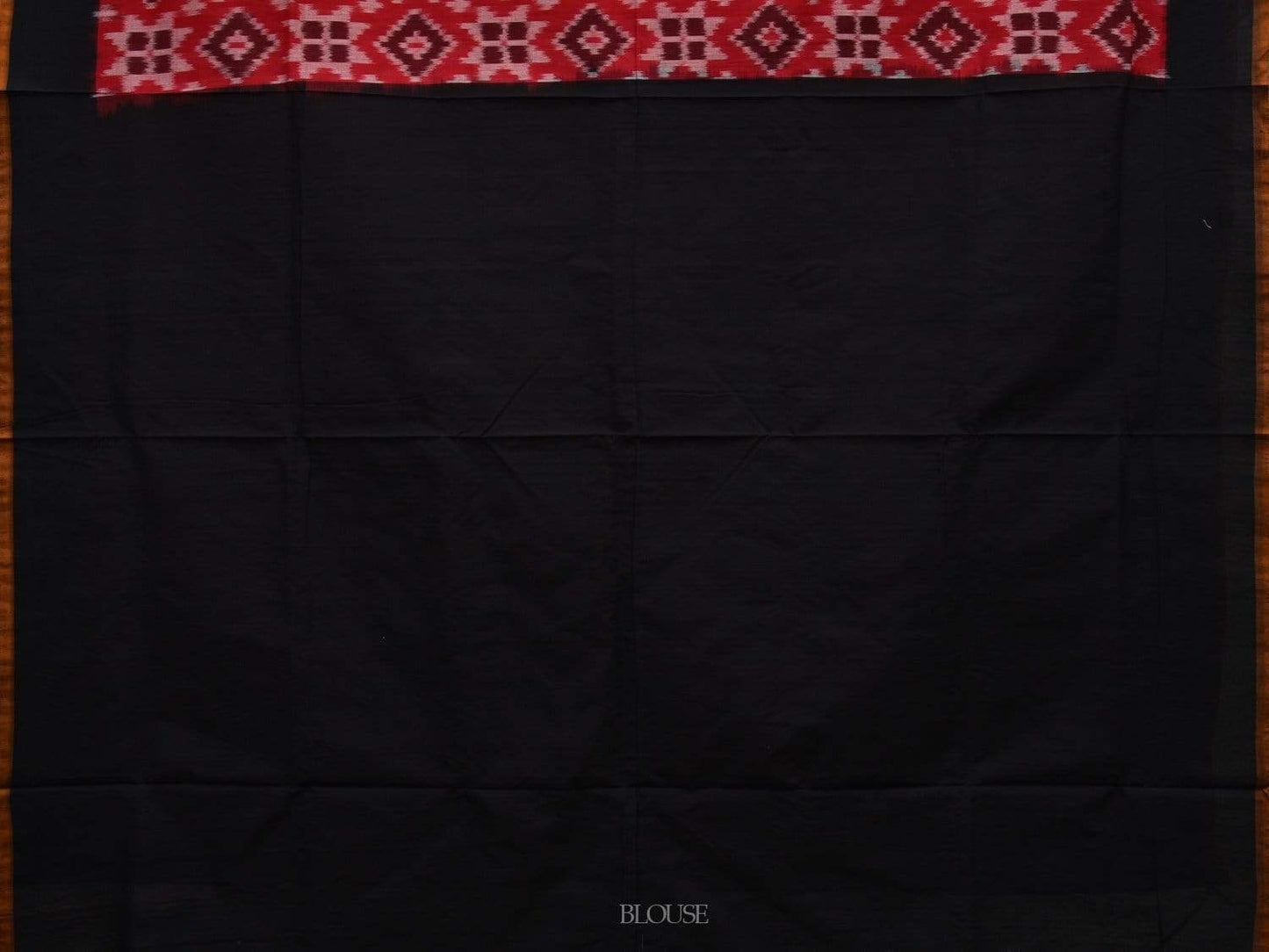 Red and Black Pochampally Ikat Cotton Handloom Saree with Telia Design i0619