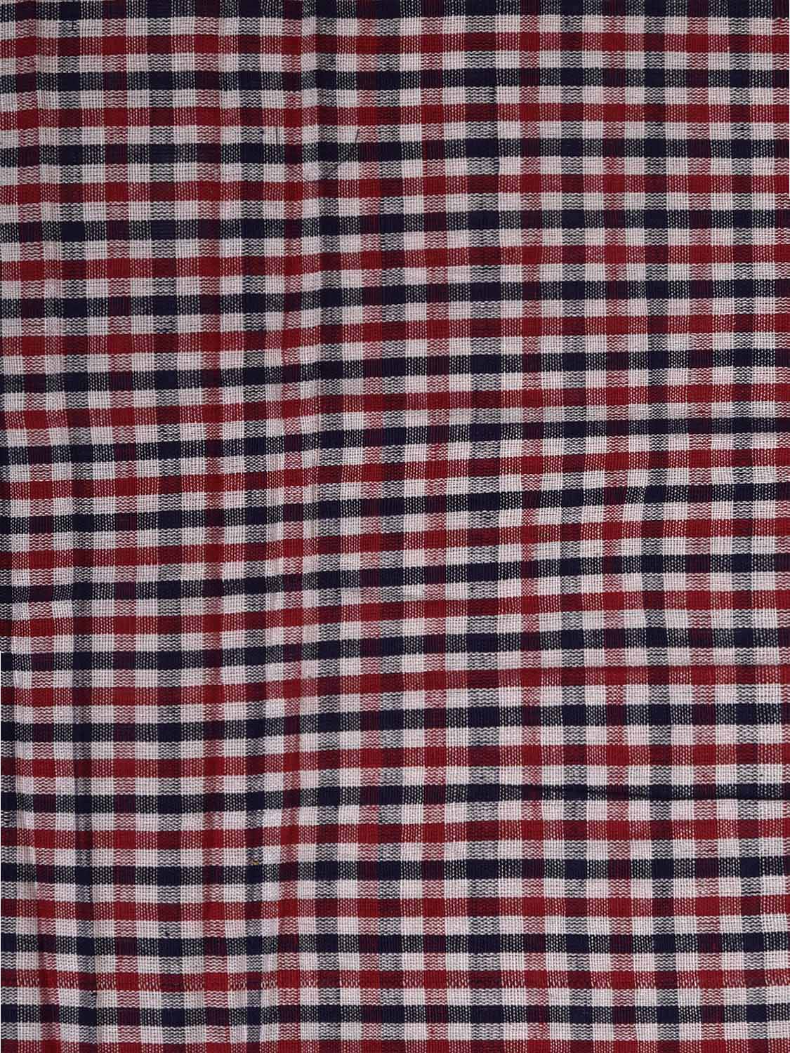 Red and Blue Cotton Handloom Blouse with Checks Design Length 1mt Width 44 Inches BL0140
