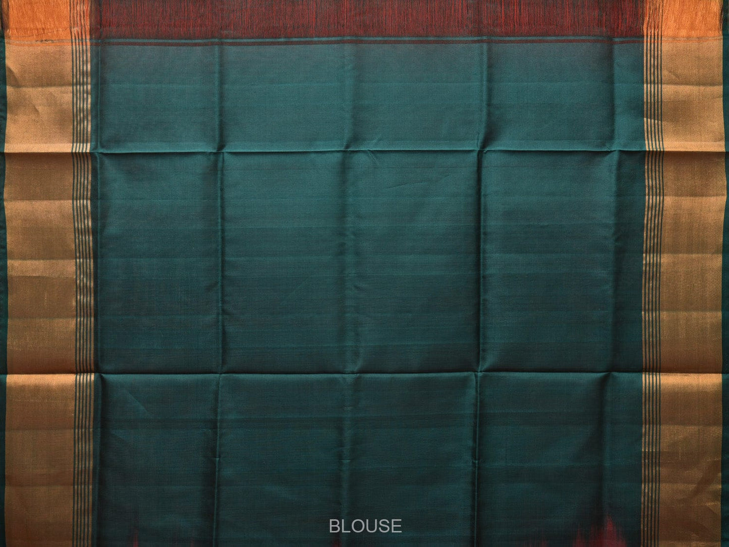 Red and Dark Green Uppada Silk Handloom Plain Saree with Contrast Pallu Design u2207