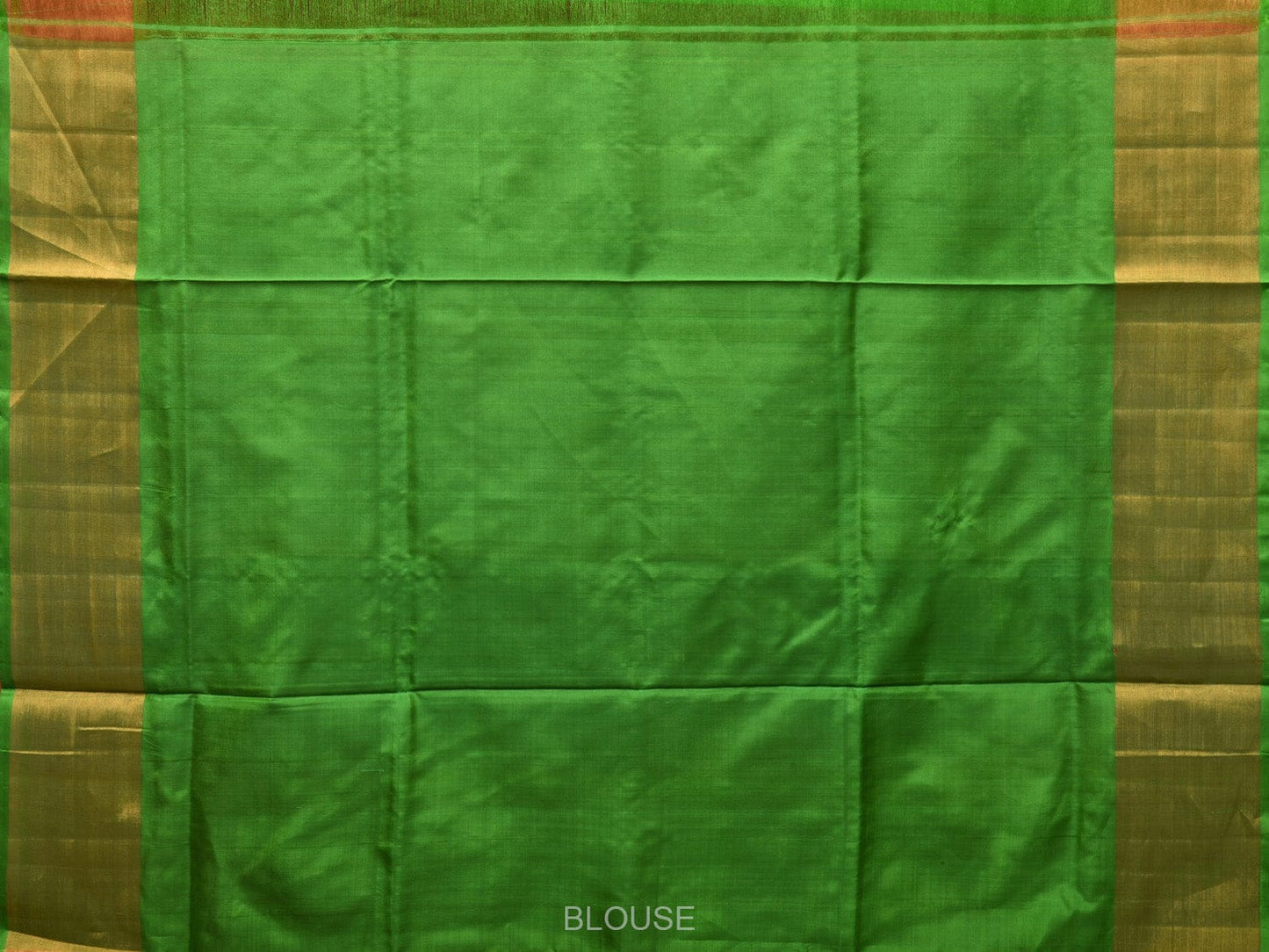 Red and Green Uppada Silk Handloom Plain Saree with Contrast Pallu Design u2148