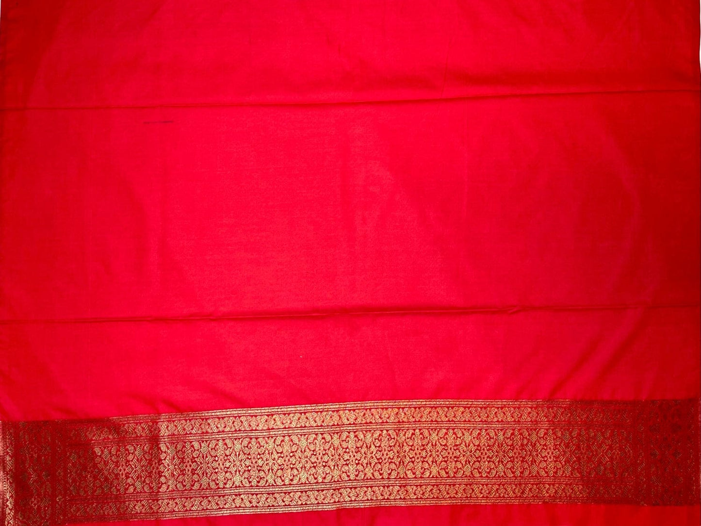 Red Antique Zari Banaras Katan Intricate Allover Brocade Saree with Border and Pallu Design b0310ds