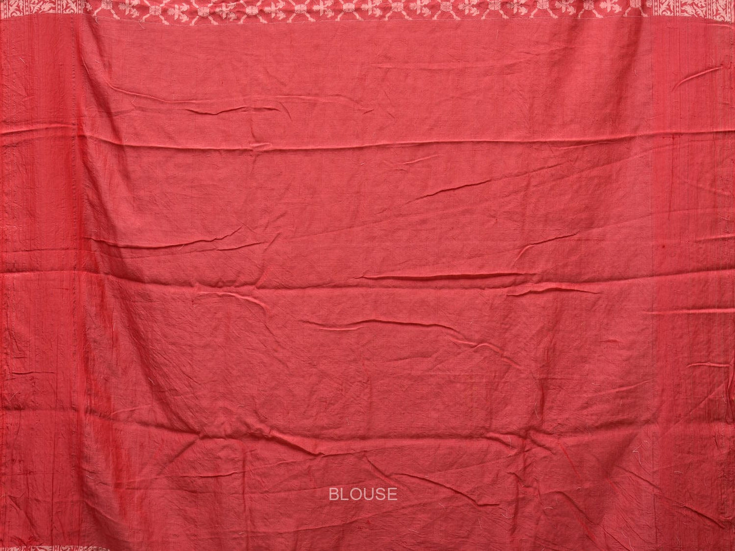 Red Cut Work TUssar Cotton Handloom Saree with All Over Grill Design o0386