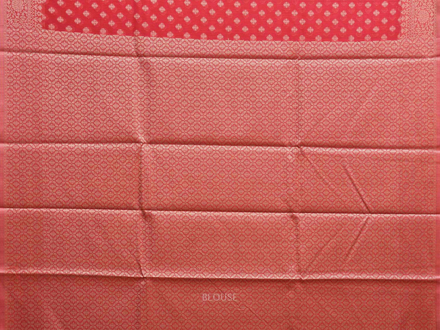 Red Dhakai Jamdani Cotton Viscose Saree with Buta and Mango Pallu Design dj0066