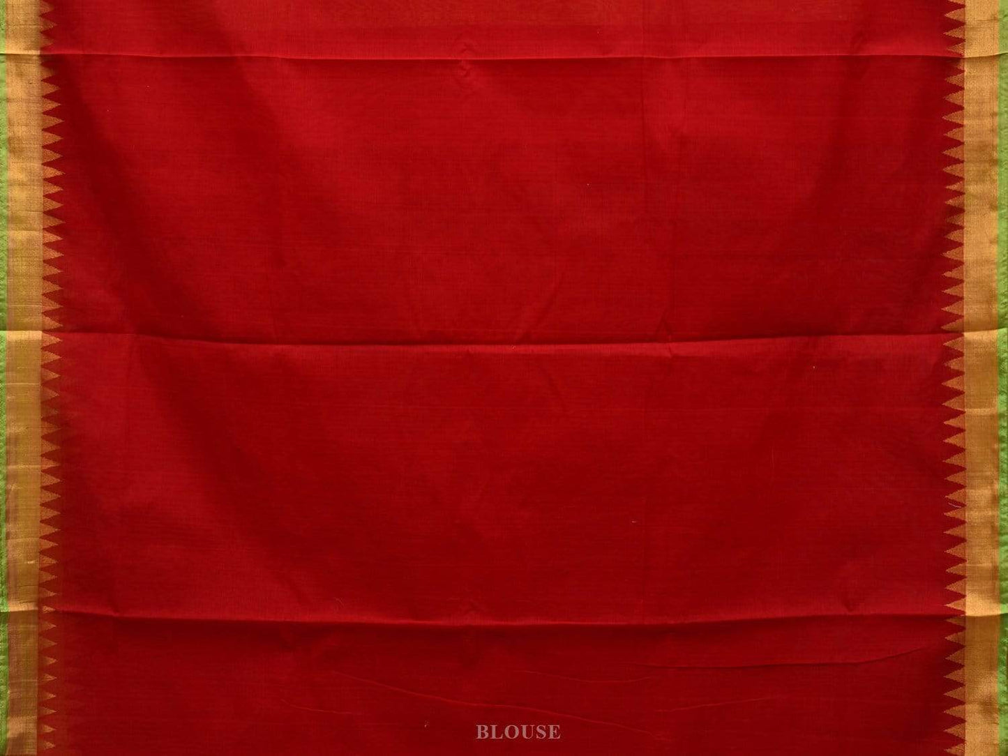 Red Khadi Cotton Handloom Saree with Floral Pallu Design kh0530