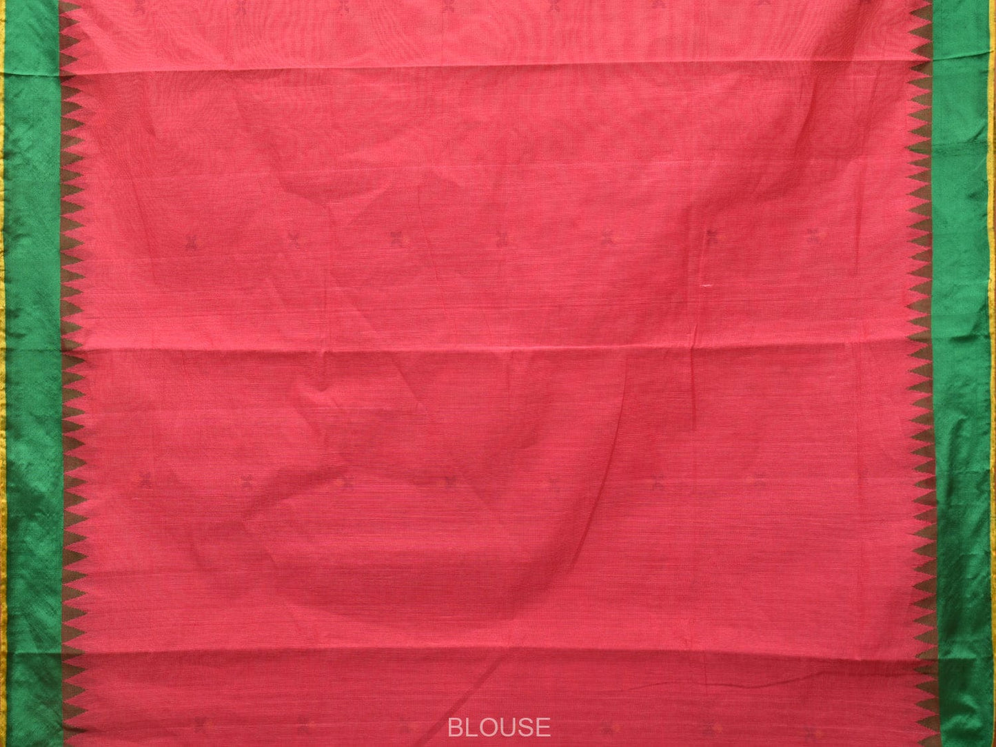 Red Khadi Cotton Handloom Saree with Jamdani Buta Design kh0640