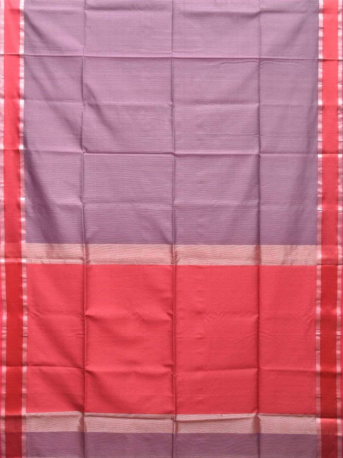 Red Maheshwari Cotton Silk Handloom Saree with Contrast Pallu Design m0138