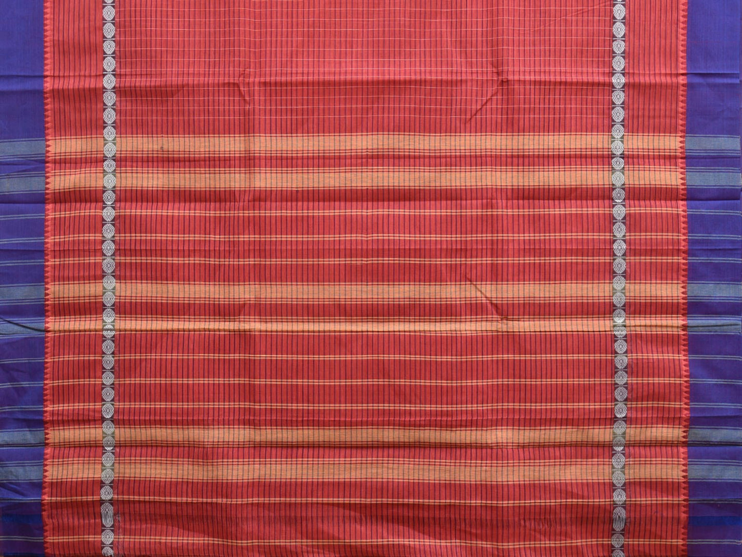 Red Narayanpet Cotton Handloom Saree with Big Border Design No Blouse np0849