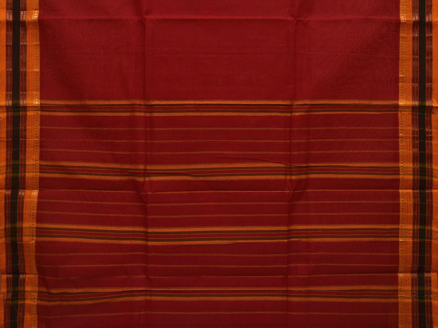 Red Narayanpet Cotton Handloom Saree with Checks Design No Blouse np0624