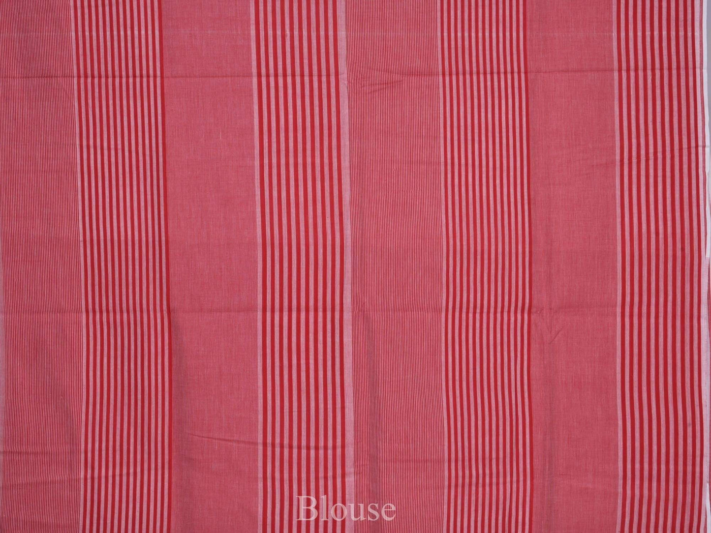 Red Organic Cotton Handloom Saree with Stripes Design o0128