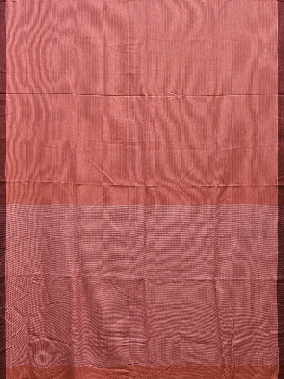 Red Organic Cotton Saree with Small Checks Design o0568