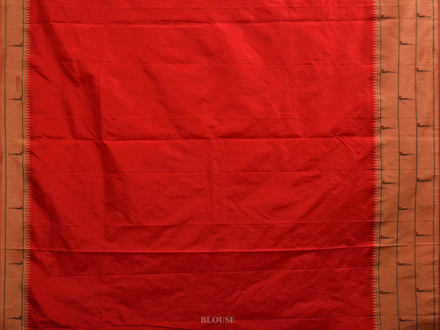 Red Paithani Silk Handloom Saree with Triple Muniya Border Design p0435