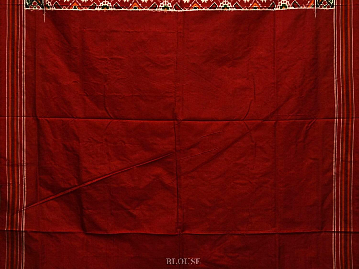 Red Pochampally Double Ikat Silk Handloom Saree with Panpatola Design i0588