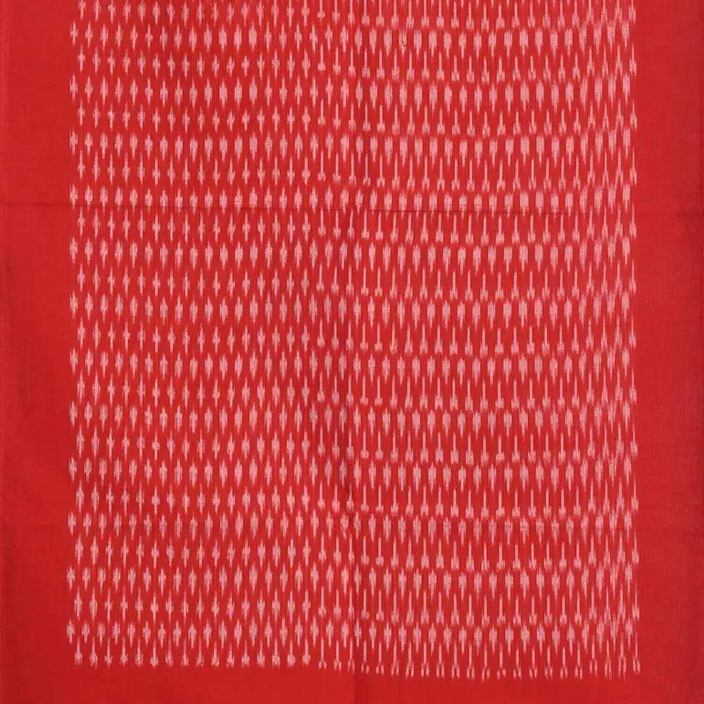 Red Pochampally Ikat Cotton Handloom Stole with Arrowhead Design ds1768