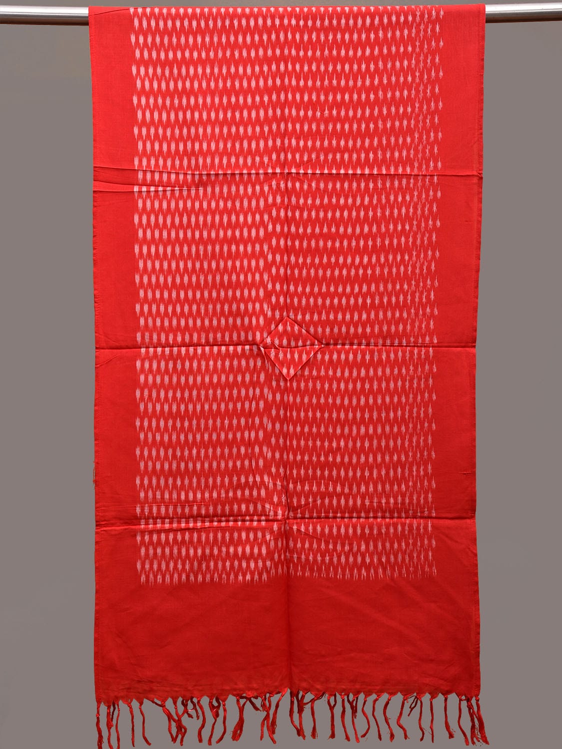 Red Pochampally Ikat Cotton Handloom Stole with Small Buta Design ds3643