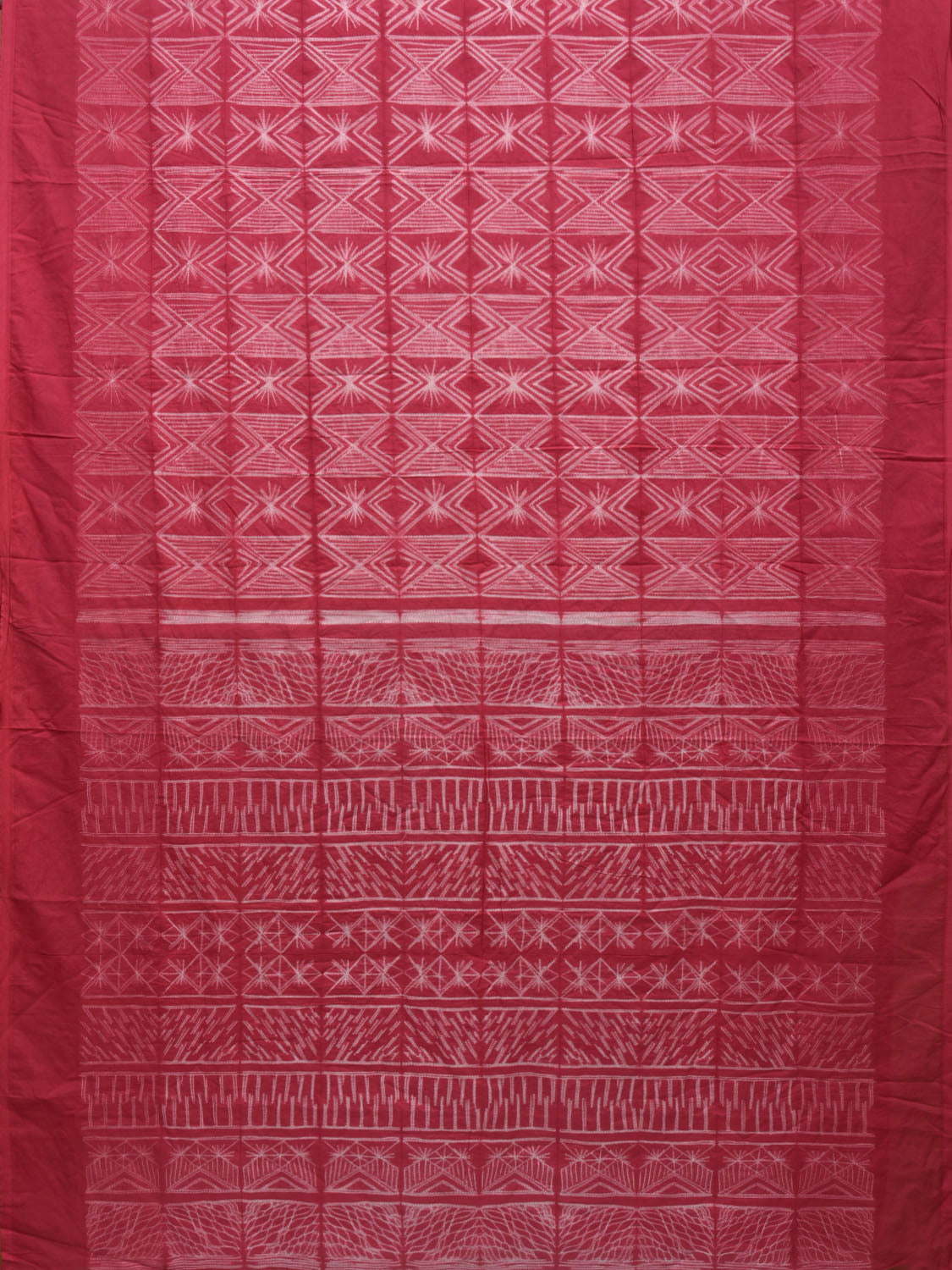Red Shibori Cotton Silk Saree with All Over Design o0369