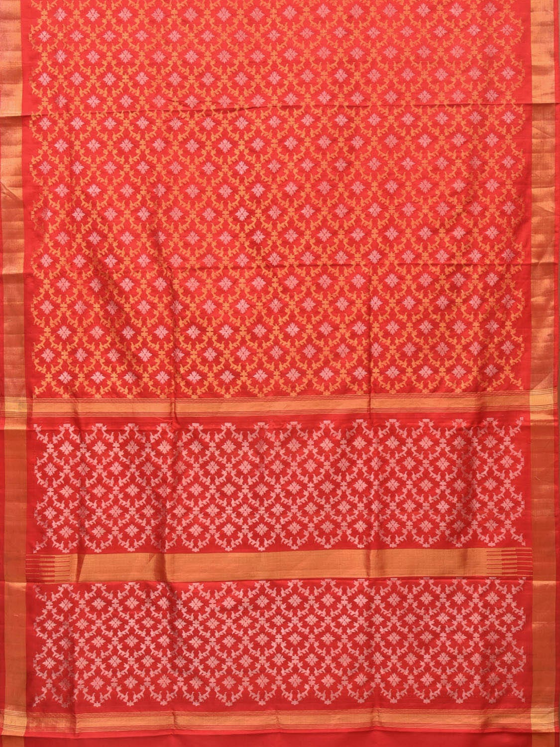 Red Uppada Silk Handloom Saree with All Over Jamdani Design u2035