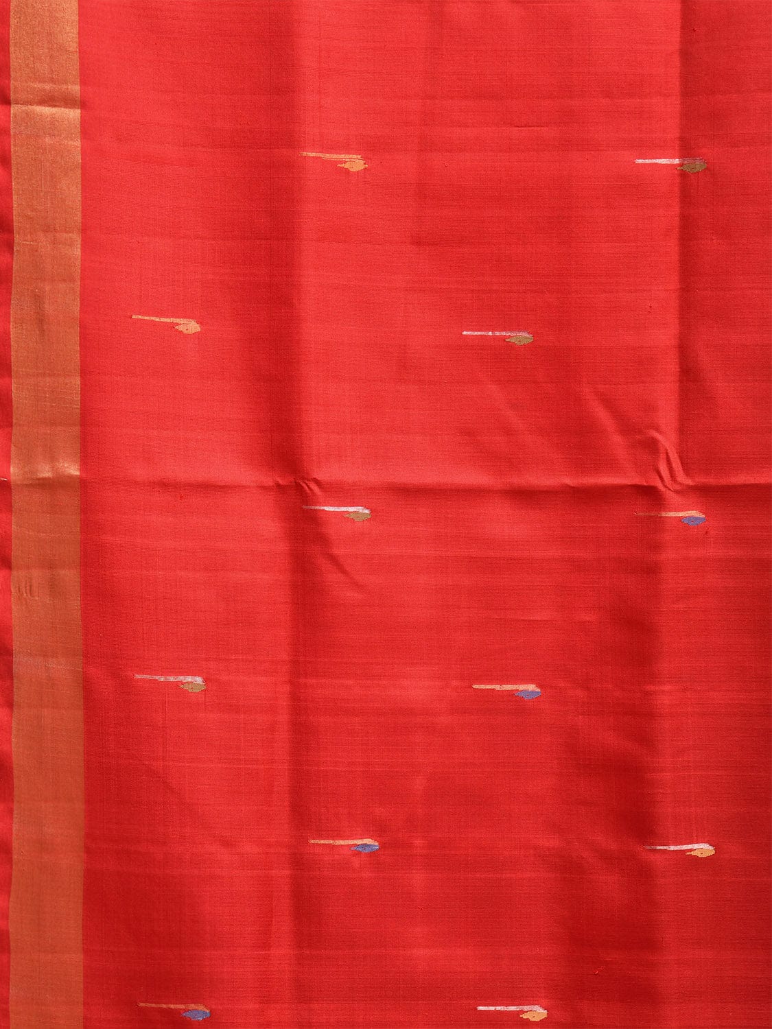 Red Uppada Silk Handloom Saree with Floral and Birds Pallu Design u2347