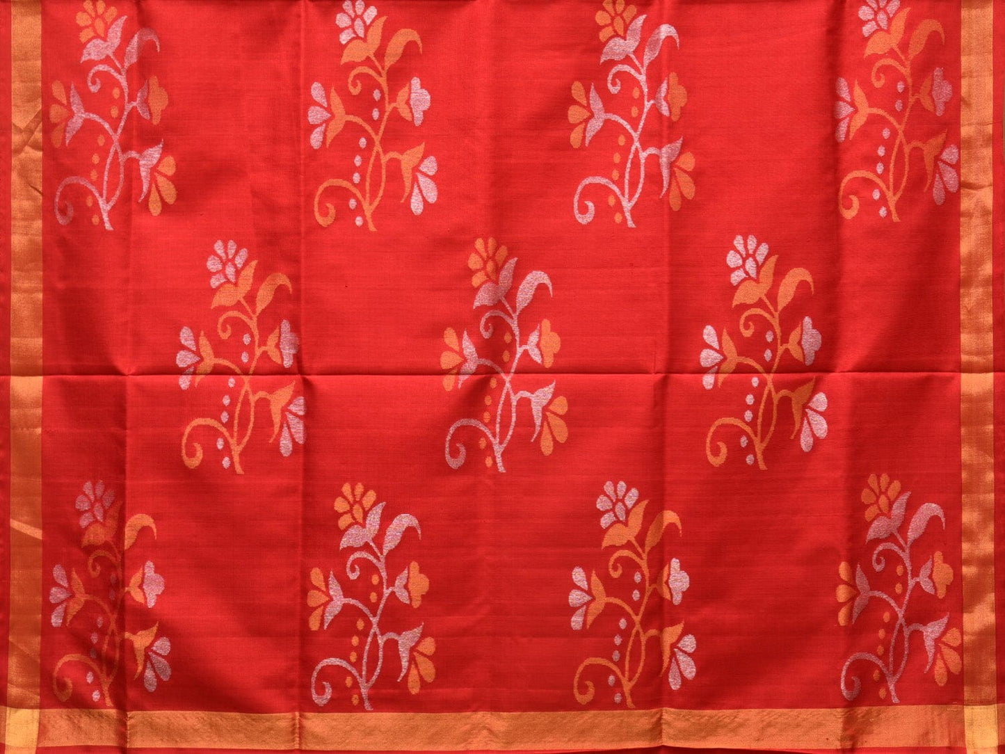 Red Uppada Silk Handloom Saree with Floral Pallu Design u2128