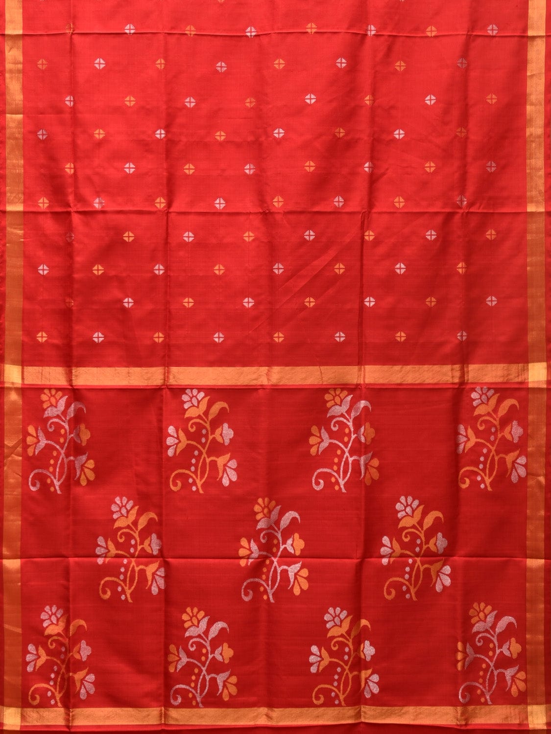 Red Uppada Silk Handloom Saree with Floral Pallu Design u2128