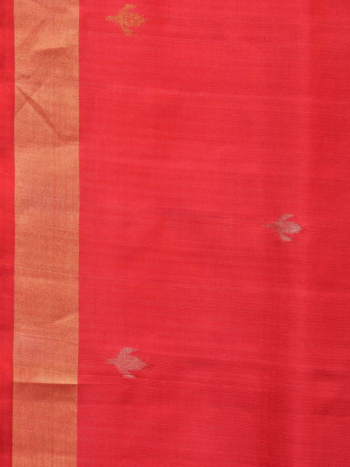 Red Uppada Silk Handloom Saree with Jamdani Pallu Design u2014