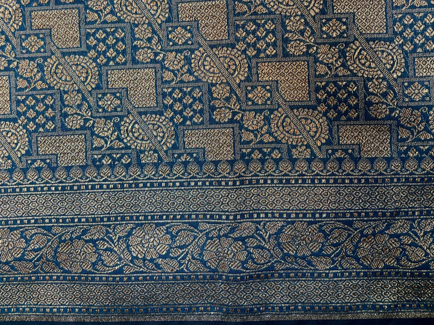 Royal Blue Antique Zari Banaras Katan Intricate Allover Brocade Saree withBorder and Pallu Design b0314ds