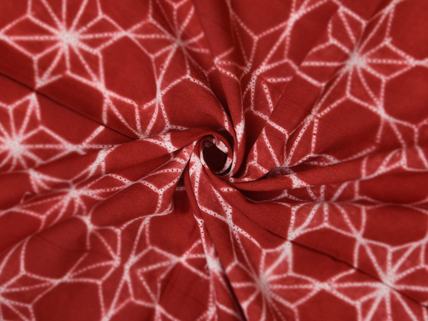 Rust Shibori Cotton Handloom Kurta Fabric with Dual Design 2.5mts f0213
