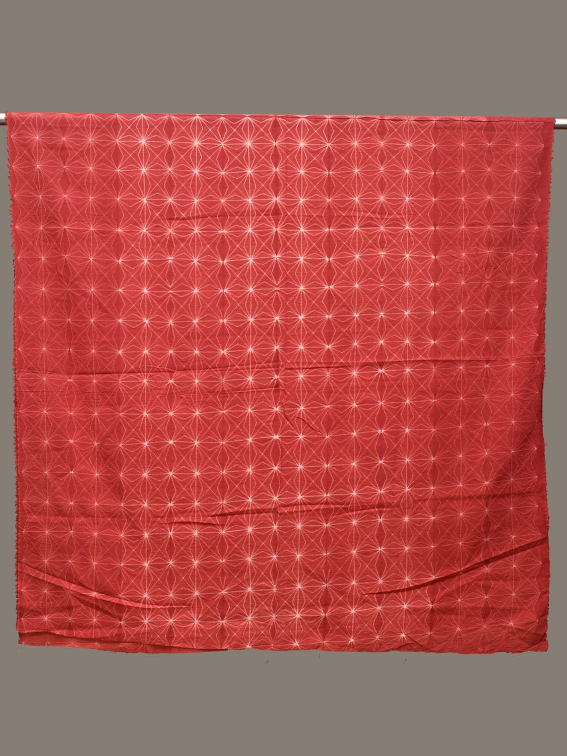 Rust Shibori Cotton Handloom Kurta Fabric with Grill Design 2.5mts f0216