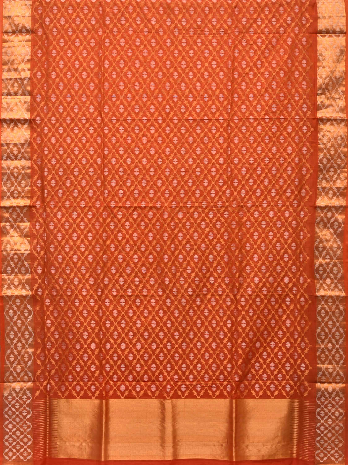 Rust Uppada Cotton Handloom Saree with All Over Jamdani Design u1654
