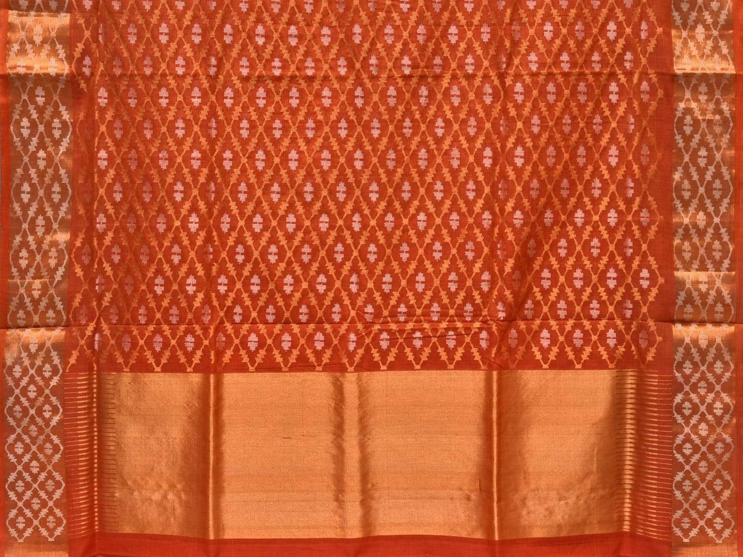 Rust Uppada Cotton Handloom Saree with All Over Jamdani Design u1654