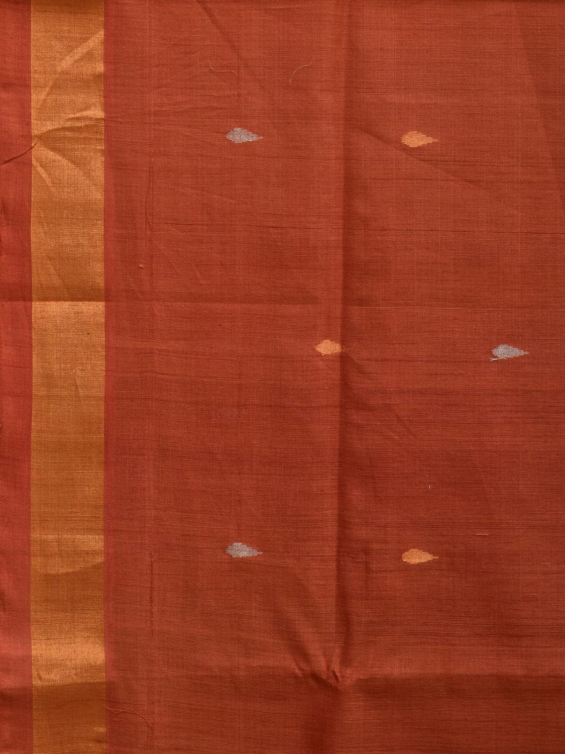 Rust Uppada Cotton Handloom Saree with Floral Pallu Design u2218