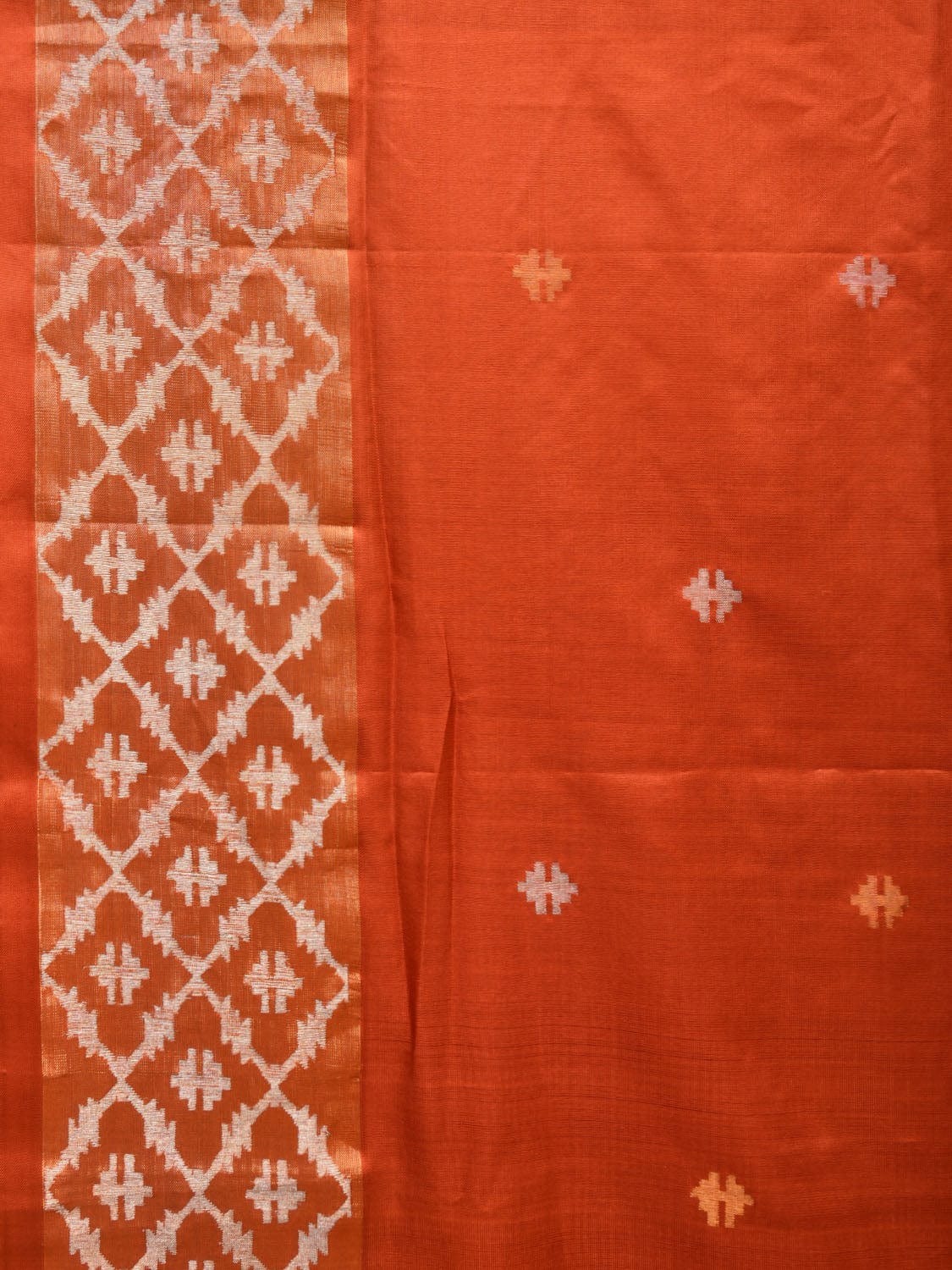 Rust Uppada Silk Handloom Saree with Jamdani Border and Pallu Design u2120