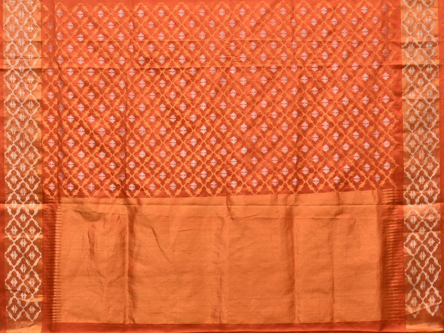 Rust Uppada Silk Handloom Saree with Jamdani Border and Pallu Design u2120