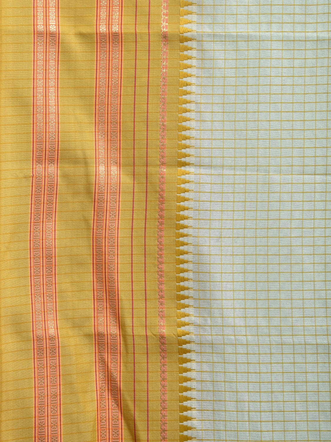 Sea Blue and Green Bamboo Cotton Viscose Silk Saree with Checks Design No Blouse bc0366