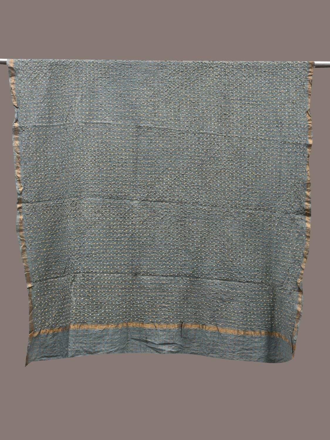 Sea Blue Bandhani Cotton Handloom Dupatta with Zari Checks Design ds2506